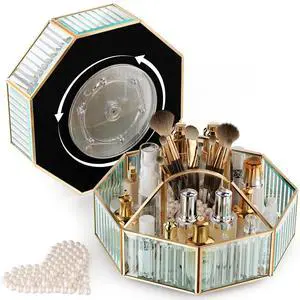 360° Rotating Makeup Organizer Spinning Vanity Organizer with Makeup Brush Holder for Countertop, Bathroom Storage, Skincare, Perfume & Cosmetic Organizer for Vanity 360° Rotating Makeup Organizer Spinning Vanity Organizer with Makeup Brush Holder for Countertop, Bathroom Storage, Skincare, Perfume & Cosmetic Organizer for Vanity