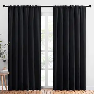 Black Blackout Curtain Blinds - Solid Thermal Insulated Window Treatment Blackout Drapes for Bedroom (2 Panels, 70 inches Wide by 84 inches Long) Black Blackout Curtain Blinds - Solid Thermal Insulated Window Treatment Blackout Drapes for Bedroom (2 Panels, 70 inches Wide by 84 inches Long)