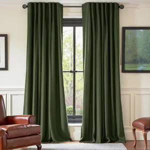 Olive Green Velvet Curtains Thermal Insulated Blackout Curtain for Bedroom Window Living Room Darkening Luxury Vintage 84 Inches Long Heavy Drapes Panels Back Tab Set of 2 Olive Green Velvet Curtains Thermal Insulated Blackout Curtain for Bedroom Window Living Room Darkening Luxury Vintage 84 Inches Long Heavy Drapes Panels Back Tab Set of 2