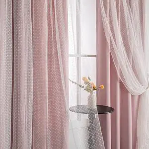 Pink Blackout Curtains for Girls Bedroom & Nursery Kids Blush Princess Double Layer Drapes, Polka Dots Sheer, Grommet Tops, 52x84 Inch, 2 Panels Pink Blackout Curtains for Girls Bedroom & Nursery Kids Blush Princess Double Layer Drapes, Polka Dots Sheer, Grommet Tops, 52x84 Inch, 2 Panels