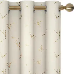 Blackout Curtains 2 Panels for Bedroom and Living Room, Gold Foil Floral Branch and Dots, Thermal Insulated Room Darkening Grommet Window Drapes for Nursery, Light Beige, 42W x 84L Inch Blackout Curtains 2 Panels for Bedroom and Living Room, Gold Foil Floral Branch and Dots, Thermal Insulated Room Darkening Grommet Window Drapes for Nursery, Light Beige, 42W x 84L Inch