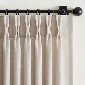Pinch Pleated Linen Curtains 96 Inches Long 2 Panel Set (40" W x 96" L) for Living Room & Bedroom Window Natural Birch Light Filtering with Hooks,Rings & Back Tab,Neutral Boho Farmhouse Style Pinch Pleated Linen Curtains 96 Inches Long 2 Panel Set (40" W x 96" L) for Living Room & Bedroom Window Natural Birch Light Filtering with Hooks,Rings & Back Tab,Neutral Boho Farmhouse Style
