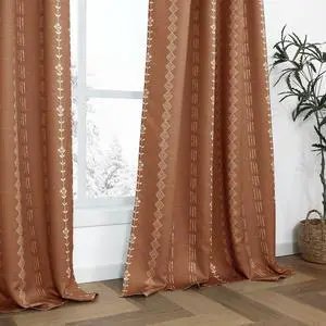 Terracotta Boho Blackout Curtains 84 Inch Long for Bedroom Living Room, Rust Burnt Orange Floral Decorative Patterned Drapes, Rustic Western Farmhouse Black Out Window Panels, Set of 2 Terracotta Boho Blackout Curtains 84 Inch Long for Bedroom Living Room, Rust Burnt Orange Floral Decorative Patterned Drapes, Rustic Western Farmhouse Black Out Window Panels, Set of 2