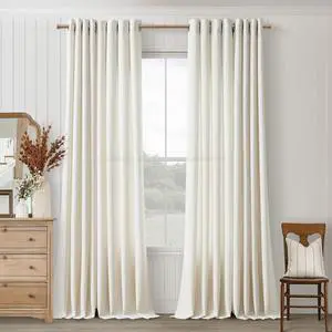 Ivory Linen Curtains 96 Inches Long 2 Panels for Living Room Sliding Glass Door Light Filtering Drapes 96 Inch Length Neutral Farmhouse Cream Colored Grommet Non-See-Through Curtain for Office 52x96 Ivory Linen Curtains 96 Inches Long 2 Panels for Living Room Sliding Glass Door Light Filtering Drapes 96 Inch Length Neutral Farmhouse Cream Colored Grommet Non-See-Through Curtain for Office 52x96
