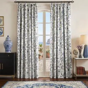 90 Inch Long Modern Pinch Pleat Blackout Window Curtains for Living Room 2 Panel Set Dark Blue Floral Printed Patterned Grandmillennial Preppy Curtains for Bedroom 90 Inch Long Modern Pinch Pleat Blackout Window Curtains for Living Room 2 Panel Set Dark Blue Floral Printed Patterned Grandmillennial Preppy Curtains for Bedroom