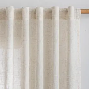 Linen Curtains for Sliding Door, Farmhouse Semi Sheer Ceiling Curtains Living Room Light Filtering Back Tab Elegant Style Soft Fabric, 50" x 95", Linen, 2 Panels Linen Curtains for Sliding Door, Farmhouse Semi Sheer Ceiling Curtains Living Room Light Filtering Back Tab Elegant Style Soft Fabric, 50" x 95", Linen, 2 Panels