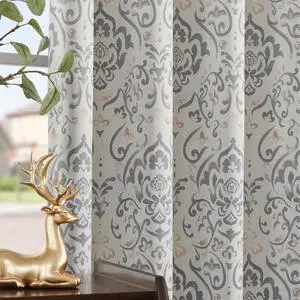 Grey Damask Blackout Curtains 96 Inches Long for Bedroom Living Room, Gray Floral Printed Thermal Insulated Window Treatments, Back Tab Noise Reducing Room Darkening Drapes, 2 Panels Grey Damask Blackout Curtains 96 Inches Long for Bedroom Living Room, Gray Floral Printed Thermal Insulated Window Treatments, Back Tab Noise Reducing Room Darkening Drapes, 2 Panels