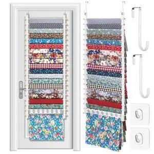 Sewing Room Hanging Wall Fabric Organizer, Over The Door 20-Shelf Cloth Organizer with 4 Hooks, Closet Hanging Fabric Storage for Sewing & Quilting Collection(16.5 Inch) Sewing Room Hanging Wall Fabric Organizer, Over The Door 20-Shelf Cloth Organizer with 4 Hooks, Closet Hanging Fabric Storage for Sewing & Quilting Collection(16.5 Inch)