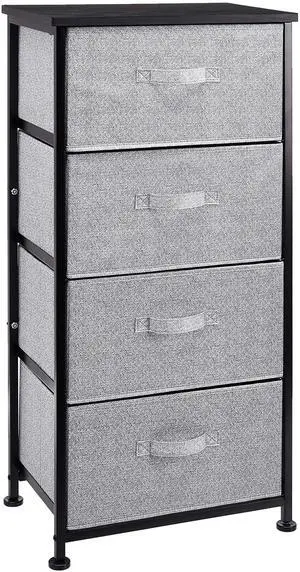 Fabric 4-Drawer Storage Organizer Unit for Bedroom Closet, Black Fabric 4-Drawer Storage Organizer Unit for Bedroom Closet, Black