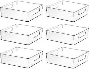 Clear Plastic Storage Bins, Pantry Organizers and Storage or Kitchen Organization and Storage Containers Bins for Organizing, Fridge, Freezer, Bathroom, Pantries, Refrigerator, Cabinet Organizer Bin Clear Plastic Storage Bins, Pantry Organizers and Storage or Kitchen Organization and Storage Containers Bins for Organizing, Fridge, Freezer, Bathroom, Pantries, Refrigerator, Cabinet Organizer Bin