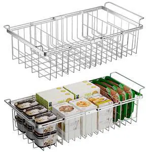 Large Freezer Baskets for Chest Freezer with Dividers, Deep Freezer Organizer Bins Expandable 15.5"~24.5", Hanging Storage Container Baskets for Chest Freezer Sort Frozen Meats Large Freezer Baskets for Chest Freezer with Dividers, Deep Freezer Organizer Bins Expandable 15.5"~24.5", Hanging Storage Container Baskets for Chest Freezer Sort Frozen Meats