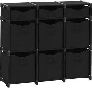 Cube Storage Organizer with 9 Storage Bins Included Storage Cubes for Home Organization, Toy Storage, Office Storage, Living Room Storage, and General Storage Solution (Black) Cube Storage Organizer with 9 Storage Bins Included Storage Cubes for Home Organization, Toy Storage, Office Storage, Living Room Storage, and General Storage Solution (Black)