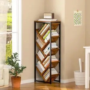 Tree Bookshelf - 9 Tier Floor Standing Tree Book Storage Organizer with Adjustable Feet for Hardcover Books, Vintage Living Room Tree Bookshelf - 9 Tier Floor Standing Tree Book Storage Organizer with Adjustable Feet for Hardcover Books, Vintage Living Room