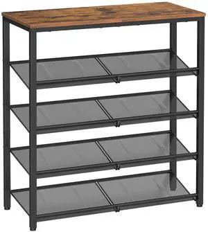 Shoe Rack for Entryway, Freestanding, Adjustable, Industrial Shoe Rack for Entryway, Freestanding, Adjustable, Industrial