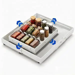 Pull out Cabinet Organizer, Full Metal Expandable Width (14.8"-20.8") & Depth (12.4"-17.7") Adjustable Slide out Drawers, No Drill Adhesive Roll out Shelves for Kitchen Pantry, White Pull out Cabinet Organizer, Full Metal Expandable Width (14.8"-20.8") & Depth (12.4"-17.7") Adjustable Slide out Drawers, No Drill Adhesive Roll out Shelves for Kitchen Pantry, White