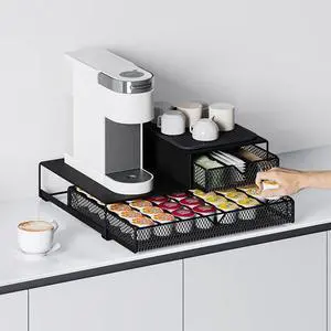 K Cup Organizer for Coffee Station - Sturdy Machine Base 60 Coffee Pod Storage Drawer, Non-Sagging Stand Compatible with Keurig K-Cup Pods, Anti-Vibration, No Assembly (Black) K Cup Organizer for Coffee Station - Sturdy Machine Base 60 Coffee Pod Storage Drawer, Non-Sagging Stand Compatible with Keurig K-Cup Pods, Anti-Vibration, No Assembly (Black)
