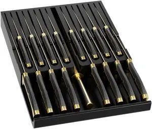 Domax Bamboo In-drawer Knife Block - Kitchen Knife Drawer Organizer Insert, Knife Holder without Knives Large, Drawer Knife Organizer Fits for 16 knives and 1 Sharpening Steel (Not Included), Black Domax Bamboo In-drawer Knife Block - Kitchen Knife Drawer Organizer Insert, Knife Holder without Knives Large, Drawer Knife Organizer Fits for 16 knives and 1 Sharpening Steel (Not Included), Black