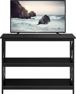 Television Stands & Entertainment Centers with 3 Tier Storage Shelf TV Stand for Living Room, Black Television Stands & Entertainment Centers with 3 Tier Storage Shelf TV Stand for Living Room, Black