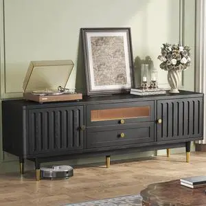 TV Stand for 70 Inch TV, Black TV Stand for 70 Inch TV, Black