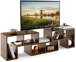 3 Pieces Console TV Stand, Free-Combination Entertainment Center for 50 55 60 65 Inch TV, Minimalist Modern Media Stand, DIY Open Storage Bookcase Shelf for Living Room (Brown) 3 Pieces Console TV Stand, Free-Combination Entertainment Center for 50 55 60 65 Inch TV, Minimalist Modern Media Stand, DIY Open Storage Bookcase Shelf for Living Room (Brown)