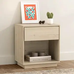 Modern Nightstand, Wood End Side Table with Storage and Open Shelf, Farmhouse Accent Night Stand Bedside Table for Bedroom, Light Oak Modern Nightstand, Wood End Side Table with Storage and Open Shelf, Farmhouse Accent Night Stand Bedside Table for Bedroom, Light Oak