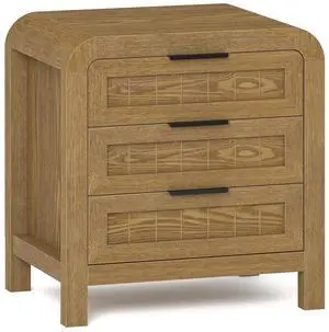 Curved NightStand with 3 Drawer, 21" Solid Wood Nightstand with Curved Surface, Bedside End Table for Living Room, Bedroom, Hallway (1, Teak, 3 Drawer) Curved NightStand with 3 Drawer, 21" Solid Wood Nightstand with Curved Surface, Bedside End Table for Living Room, Bedroom, Hallway (1, Teak, 3 Drawer)