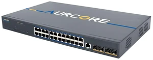 AurCore AES4001P 24-Port Gigabit PoE+ L3 Switch, 10G Uplinks, Layer 3 Routing, 1U Rackmount, for IP Cameras, VLAN QoS ACL, 3-Year Warranty AurCore AES4001P 24-Port Gigabit PoE+ L3 Switch, 10G Uplinks, Layer 3 Routing, 1U Rackmount, for IP Cameras, VLAN QoS ACL, 3-Year Warranty