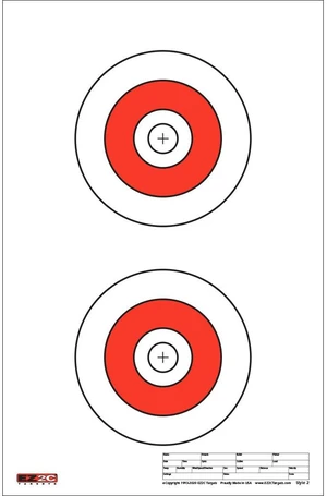 EZ2C Targets #2 Double Bullseye Paper Shooting Targets, 25 Pack (Tear-Off Pad of 25), 11"x17", Made in USA - Pistol & Rifle Range Practice EZ2C Targets #2 Double Bullseye Paper Shooting Targets, 25 Pack (Tear-Off Pad of 25), 11"x17", Made in USA - Pistol & Rifle Range Practice