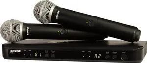 BLX288/PG58 Dual-Channel Wireless Audio System H9 Band (512542 MHz) BLX88 Receiver, (2) BLX2 Transmitters with PG58 Dynamic Mic, Up to 14 Hr Battery, 300 ft Range BLX288/PG58 Dual-Channel Wireless Audio System H9 Band (512542 MHz) BLX88 Receiver, (2) BLX2 Transmitters with PG58 Dynamic Mic, Up to 14 Hr Battery, 300 ft Range