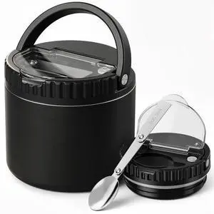 12oz Thermo for Hot Food Kids,Wide Mouth Insulated Vacuum Food Container with Foldable Spoon,Leak-Proof Stainless Steel Lunch Soup Thermo for Kids School Travel(Black) 12oz Thermo for Hot Food Kids,Wide Mouth Insulated Vacuum Food Container with Foldable Spoon,Leak-Proof Stainless Steel Lunch Soup Thermo for Kids School Travel(Black)