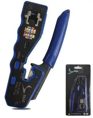 RJ45 Pass Through Crimp Tool for Network Cat6 Cat5-All in One Ethernet Crimper RJ45 Pass Through Crimp Tool for Network Cat6 Cat5-All in One Ethernet Crimper