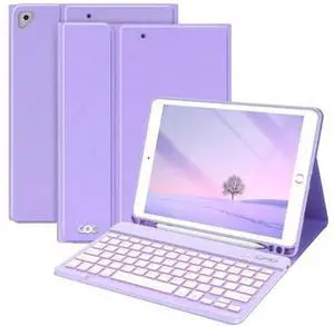 New iPad 9th Generation Keyboard Case 10.2" 2021/(8th Gen) 2020/(7th Gen) 2019,7 Colors Backlit Keyboard Case for iPad 10.2" /iPad Air 3 10.5"(3rd Gen)/iPad Pro 10.5" with Pencil Holder(Purple) New iPad 9th Generation Keyboard Case 10.2" 2021/(8th Gen) 2020/(7th Gen) 2019,7 Colors Backlit Keyboard Case for iPad 10.2" /iPad Air 3 10.5"(3rd Gen)/iPad Pro 10.5" with Pencil Holder(Purple)