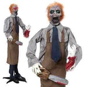 Halloween Decorations 5.7ft Standing Man, Voice Activated, Makes Chainsaw Sound and Vibrates Eyes Glow Red, Halloween Outdoor Animatronics for Garden Yard Patio Lawn Outside Indoor Halloween Decorations 5.7ft Standing Man, Voice Activated, Makes Chainsaw Sound and Vibrates Eyes Glow Red, Halloween Outdoor Animatronics for Garden Yard Patio Lawn Outside Indoor