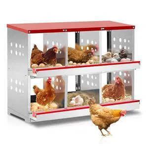Chicken Nesting Box, 6 Compartments Roll Away Nesting Boxes, 6 Room Wall Mountable Egg Laying Boxes for Hen, Red Chicken Nesting Box, 6 Compartments Roll Away Nesting Boxes, 6 Room Wall Mountable Egg Laying Boxes for Hen, Red
