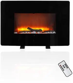 30 inch Electric Fireplace Curved Touch Screen Wall Mounted/Free Standing Low Noise Electric Heater with Timer, Remote Control, Adjustable Flame Color, 700W/1400W 30 inch Electric Fireplace Curved Touch Screen Wall Mounted/Free Standing Low Noise Electric Heater with Timer, Remote Control, Adjustable Flame Color, 700W/1400W