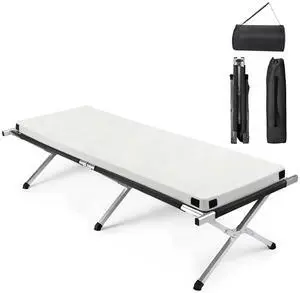 2.5" Thick Gel Memory Foam Mattress & Portable Folding Camping Cot Set, Sturdy Support Outdoor Sleeping Bed with Storage Bag 2.5" Thick Gel Memory Foam Mattress & Portable Folding Camping Cot Set, Sturdy Support Outdoor Sleeping Bed with Storage Bag