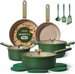 Pots and Pans Set Non stick, Cookware Set, 16pcs NonStick Kitchen Set Induction Cookware Non-Toxic & PFOA&PFOS-Free, Dishwasher, Green Pots and Pans Set Non stick, Cookware Set, 16pcs NonStick Kitchen Set Induction Cookware Non-Toxic & PFOA&PFOS-Free, Dishwasher, Green