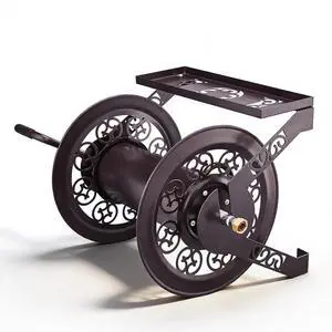 Wall Mounted Garden Hose Reel, Holds 175 ft 5/8-inch Hose, Manual Water Hose Holder Winder, Decorative Heavy-Duty, Space Saving, Easy Assmbly, for Yard Lawn Garage Backyards (Brown) Wall Mounted Garden Hose Reel, Holds 175 ft 5/8-inch Hose, Manual Water Hose Holder Winder, Decorative Heavy-Duty, Space Saving, Easy Assmbly, for Yard Lawn Garage Backyards (Brown)