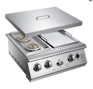 Built-in BBQ Grill Head Griddle Combo 3 Burner LPG Outdoor Kitchen Grill Stainless Steel Drop-in Gas Grill for Patio Backyard Built-in BBQ Grill Head Griddle Combo 3 Burner LPG Outdoor Kitchen Grill Stainless Steel Drop-in Gas Grill for Patio Backyard