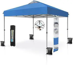 10x10 Pop up Canopy Tent, Gazebo Shelter Sun Shade Canopies One Push Setup Portable Popup Easy Set up Tents with Vented Top,Storage,4 Sandbags,for Beach,Parties,Camping 10x10 Pop up Canopy Tent, Gazebo Shelter Sun Shade Canopies One Push Setup Portable Popup Easy Set up Tents with Vented Top,Storage,4 Sandbags,for Beach,Parties,Camping