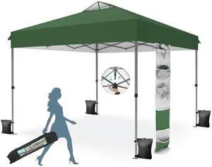 10x10 Pop up Canopy Tent, Gazebo Shelter Sun Shade Canopies One Push Setup Portable Popup Easy Set up Tents with Vented Top,Storage,4 Sandbags,for Beach,Parties,Camping 10x10 Pop up Canopy Tent, Gazebo Shelter Sun Shade Canopies One Push Setup Portable Popup Easy Set up Tents with Vented Top,Storage,4 Sandbags,for Beach,Parties,Camping