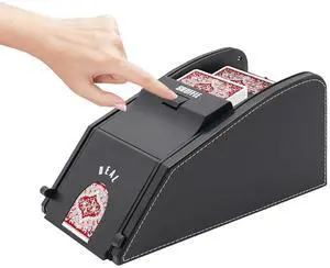 Automatic Card Dealer Machine 2 in 1 Automatic Card Shuffler and Dealer Machine 360° Rotating Electric Card Shuffler and Card Dealer Playing Card Table Accessories for Poker, Blackjack Automatic Card Dealer Machine 2 in 1 Automatic Card Shuffler and Dealer Machine 360° Rotating Electric Card Shuffler and Card Dealer Playing Card Table Accessories for Poker, Blackjack