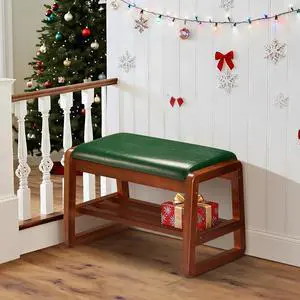 Solid Wood Shoe Rack, Entryway Shoe Bench with Cushion, 2 Tier Shoes Organizer for Entryway, Hallway, Living Room-(Green,21.65"-S) Solid Wood Shoe Rack, Entryway Shoe Bench with Cushion, 2 Tier Shoes Organizer for Entryway, Hallway, Living Room-(Green,21.65"-S)