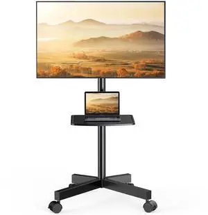 Rolling TV Stand for 23-63 Inch Flat/Curved Screen TVs up to 88 lbs, Mobile TV Stand on Wheels, Portable TV Stand with Tilt & Height Adjustable,Outdoor TV Stand Max VESA 400x400mm PSTVMC10 Rolling TV Stand for 23-63 Inch Flat/Curved Screen TVs up to 88 lbs, Mobile TV Stand on Wheels, Portable TV Stand with Tilt & Height Adjustable,Outdoor TV Stand Max VESA 400x400mm PSTVMC10
