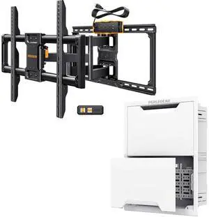 17 in-Wall Media Box Recessed Outlet Box and Full Motion TV Wall Mount with Power Strip for 4290 Inch TVs up to 150 lbs 17 in-Wall Media Box Recessed Outlet Box and Full Motion TV Wall Mount with Power Strip for 4290 Inch TVs up to 150 lbs