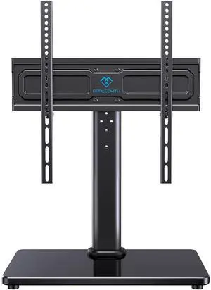 Universal Swivel TV Stand for 24-60 inch TVs up to 99 lbs, 12 Height Adjustable Table Top TV Stand, TV Base Stand with Tempered Glass Base, Max VESA 400x400mm, PSTVS33 Universal Swivel TV Stand for 24-60 inch TVs up to 99 lbs, 12 Height Adjustable Table Top TV Stand, TV Base Stand with Tempered Glass Base, Max VESA 400x400mm, PSTVS33