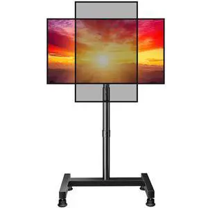 Floor TV Stand with Mount for 26-50 inch TVs up to 55 lbs, TV Floor Stand with Rotation, Tilt, Level, Height Adjustable TV Stand for Bedroom/Living Room, Max VESA 300x300mm, PGFS12 Floor TV Stand with Mount for 26-50 inch TVs up to 55 lbs, TV Floor Stand with Rotation, Tilt, Level, Height Adjustable TV Stand for Bedroom/Living Room, Max VESA 300x300mm, PGFS12