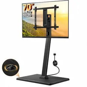 Rolling TV Stand with Power Outlet, Tilt and Swivel Mobile TV Cart with Hidden Casters, Fits 30-70 Inch TVs, Height-Adjustable, 88 lbs Load Capacity, Max VESA 400x400mm, PGTVMC20 Rolling TV Stand with Power Outlet, Tilt and Swivel Mobile TV Cart with Hidden Casters, Fits 30-70 Inch TVs, Height-Adjustable, 88 lbs Load Capacity, Max VESA 400x400mm, PGTVMC20