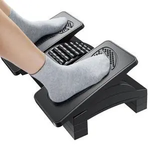 Foot Rest Under Desk, Adjustable Ergonomic Footrest for Under Desk at Work or Gaming with Massage Texture and Roller, 20 Degree Tilt Angle Adjustment, Foot Stool for Office, Home Foot Rest Under Desk, Adjustable Ergonomic Footrest for Under Desk at Work or Gaming with Massage Texture and Roller, 20 Degree Tilt Angle Adjustment, Foot Stool for Office, Home