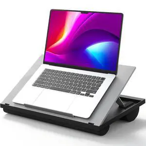 Adjustable Lap Desk - with 8 Adjustable Angles & Dual Cushions Laptop Stand for Car Laptop Desk, Work Table, Lap Writing Board & Drawing Desk on Sofa or Bed, Grey Adjustable Lap Desk - with 8 Adjustable Angles & Dual Cushions Laptop Stand for Car Laptop Desk, Work Table, Lap Writing Board & Drawing Desk on Sofa or Bed, Grey